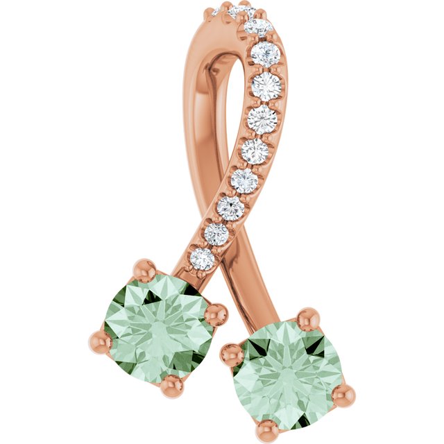 14K Rose Lab-Grown Alexandrite & .05 CTW Natural Diamond Pendant