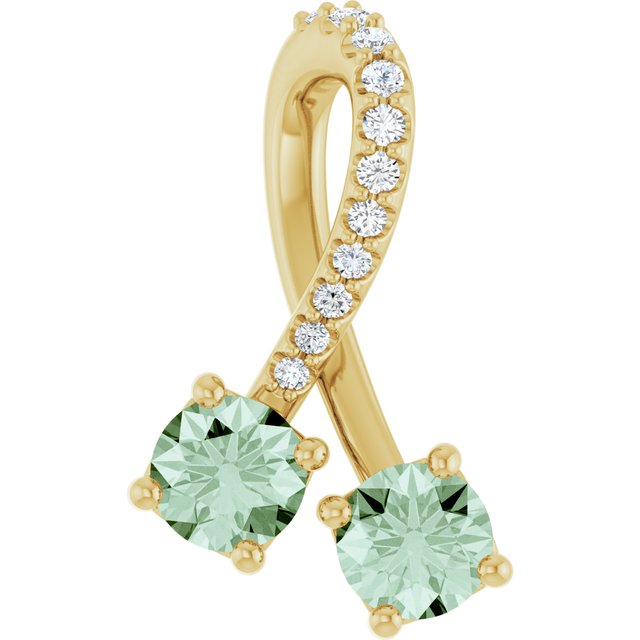14K Yellow Lab-Grown Alexandrite & .05 CTW Natural Diamond Pendant