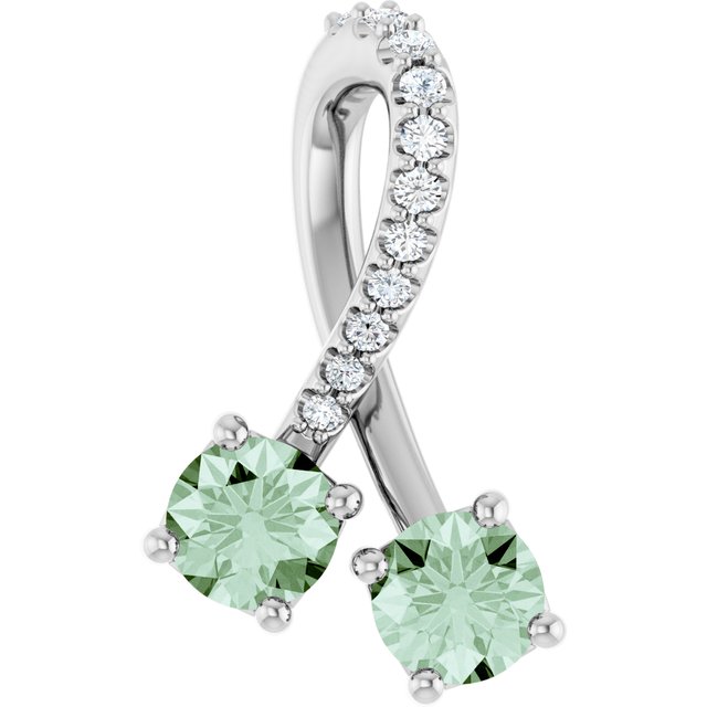 Sterling Silver Lab-Grown Alexandrite & .05 CTW Natural Diamond Pendant
