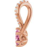 14K Rose Natural Pink Tourmaline & .05 CTW Natural Diamond Pendant
