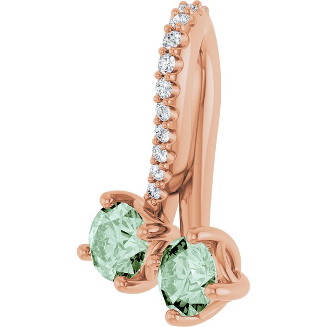 14K Rose Lab-Grown Alexandrite & .05 CTW Natural Diamond Pendant