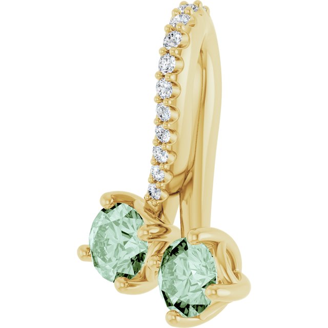 14K Yellow Lab-Grown Alexandrite & .05 CTW Natural Diamond Pendant