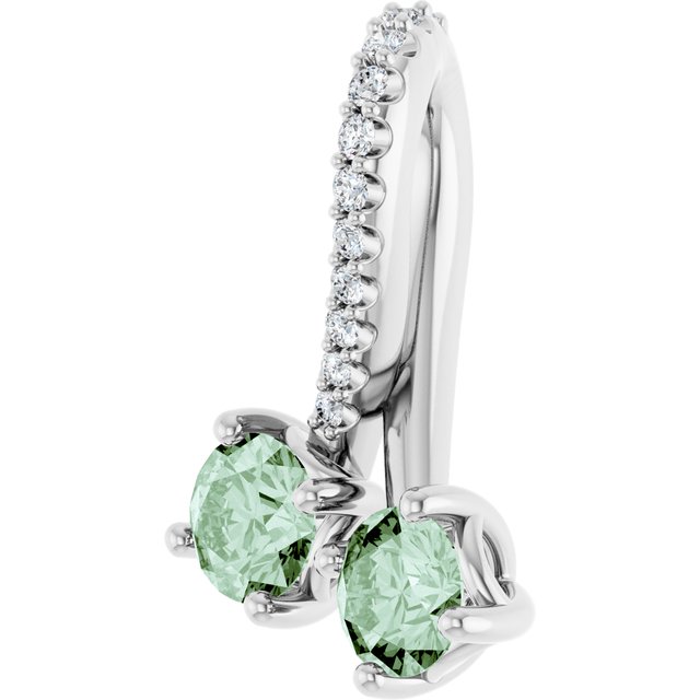Sterling Silver Lab-Grown Alexandrite & .05 CTW Natural Diamond Pendant