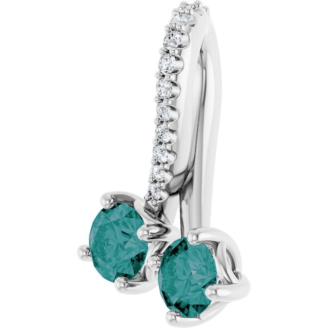 Sterling Silver Lab-Grown Alexandrite & .05 CTW Natural Diamond Pendant