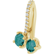 14K Yellow Lab-Grown Alexandrite & .05 CTW Natural Diamond Pendant