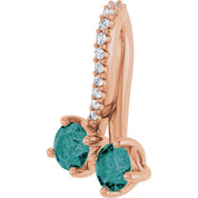 14K Rose Lab-Grown Alexandrite & .05 CTW Natural Diamond Pendant