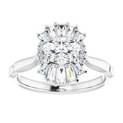 Platinum Natural White Sapphire & 1/4 CTW Natural Diamond Ring