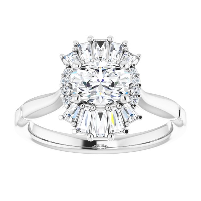 Platinum Natural White Sapphire & 1/4 CTW Natural Diamond Ring