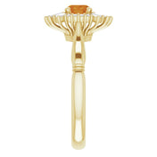 14K Yellow Natural Citrine & 1/4 CTW Natural Diamond Ring