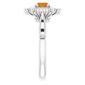 Platinum Natural Citrine & 1/4 CTW Natural Diamond Ring