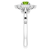 Platinum Natural Peridot & 1/4 CTW Natural Diamond Ring