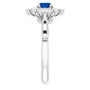 Platinum Natural Blue Sapphire & 1/4 CTW Natural Diamond Ring