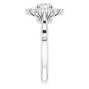 Platinum Natural White Sapphire & 1/4 CTW Natural Diamond Ring
