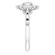 Platinum Natural White Sapphire & 1/4 CTW Natural Diamond Ring