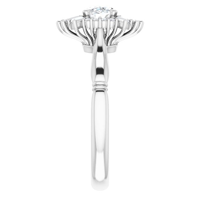 Platinum Natural White Sapphire & 1/4 CTW Natural Diamond Ring