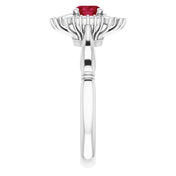 Sterling Silver Natural Ruby & 1/4 CTW Natural Diamond Ring