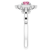 Sterling Silver Natural Pink Tourmaline & 1/4 CTW Natural Diamond Ring