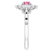 Sterling Silver Natural Pink Tourmaline & 1/4 CTW Natural Diamond Ring