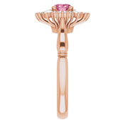 14K Rose Natural Pink Tourmaline & 1/4 CTW Natural Diamond Ring