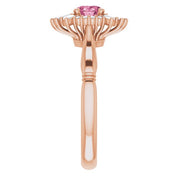 14K Rose Natural Pink Tourmaline & 1/4 CTW Natural Diamond Ring