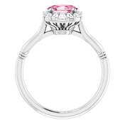 Platinum Natural Pink Tourmaline & 1/4 CTW Natural Diamond Ring