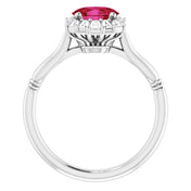 Platinum Natural Ruby & 1/4 CTW Natural Diamond Ring