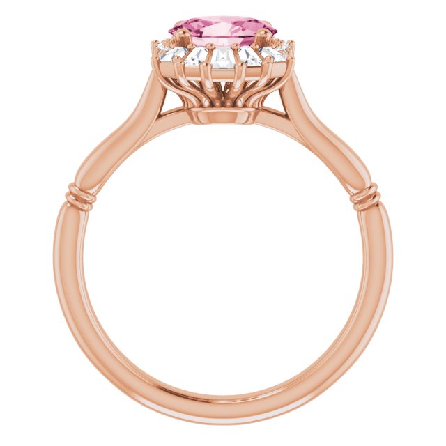14K Rose Natural Pink Tourmaline & 1/4 CTW Natural Diamond Ring