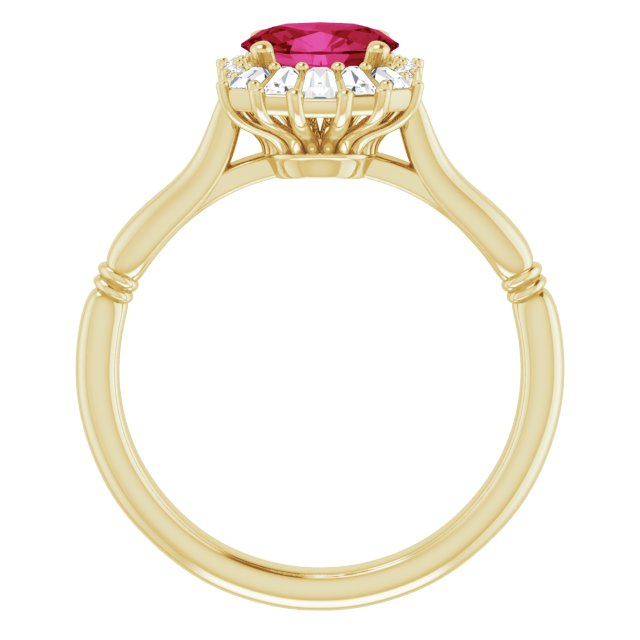 14K Yellow Natural Ruby & 1/4 CTW Natural Diamond Ring