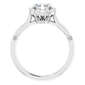 14K White Natural White Sapphire & 1/4 CTW Natural Diamond Ring