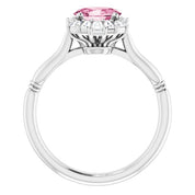 Sterling Silver Natural Pink Tourmaline & 1/4 CTW Natural Diamond Ring