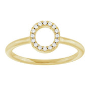 14K Yellow .06 CTW Natural Diamond Initial O Ring
