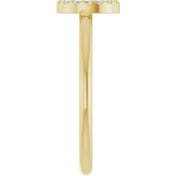 14K Yellow .06 CTW Natural Diamond Initial O Ring