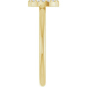 14K Yellow .06 CTW Natural Diamond Initial O Ring