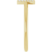 14K Yellow .03 CTW Natural Diamond Initial Y Ring