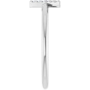 14K White .03 CTW Natural Diamond Initial Y Ring