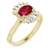 14K Yellow Natural Ruby & 1/4 CTW Natural Diamond Ring