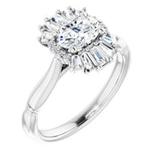 Platinum Natural White Sapphire & 1/4 CTW Natural Diamond Ring