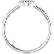 14K White .06 CTW Natural Diamond Initial O Ring