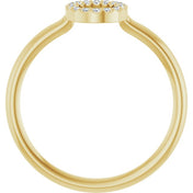 14K Yellow .06 CTW Natural Diamond Initial O Ring
