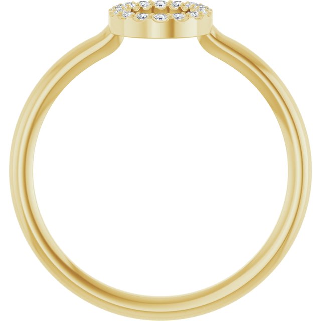 14K Yellow .06 CTW Natural Diamond Initial O Ring
