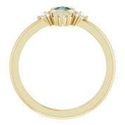 14K Yellow Lab-Grown Alexandrite & 1/5 CTW Natural Diamond Ring