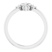 Platinum Natural White Sapphire & 1/5 CTW Natural Diamond Ring