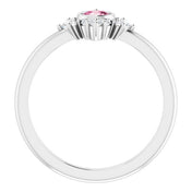Platinum Natural Pink Tourmaline & 1/5 CTW Natural Diamond Ring