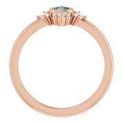 14K Rose Lab-Grown Alexandrite & 1/5 CTW Natural Diamond Ring
