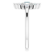 Platinum Lab-Grown Alexandrite & 1/5 CTW Natural Diamond Ring