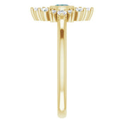 14K Yellow Lab-Grown Alexandrite & 1/5 CTW Natural Diamond Ring