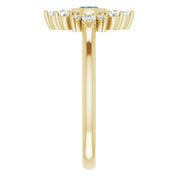 14K Yellow Lab-Grown Alexandrite & 1/5 CTW Natural Diamond Ring