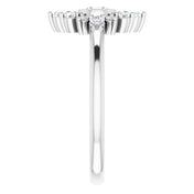 Platinum Natural White Sapphire & 1/5 CTW Natural Diamond Ring