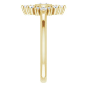 14K Yellow Natural White Sapphire & 1/5 CTW Natural Diamond Ring