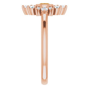 14K Rose Natural Citrine & 1/5 CTW Natural Diamond Ring